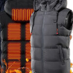 Gilet chauffant sans manche à capuche.
