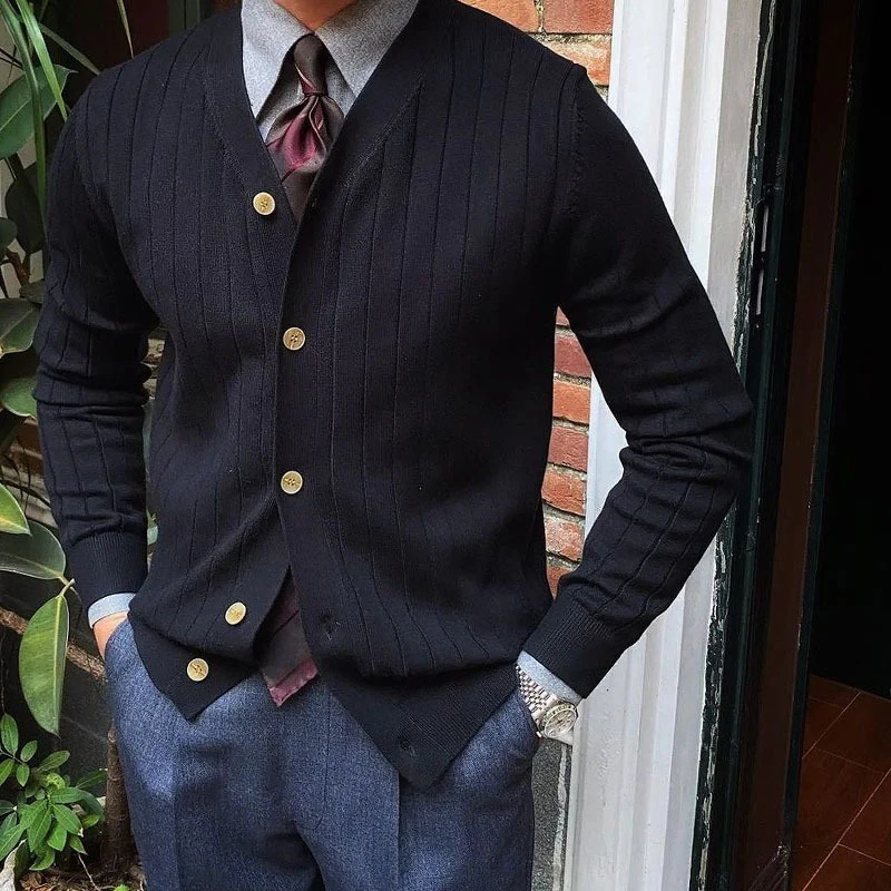 Gilet boutonné pour homme - Noir, XXL