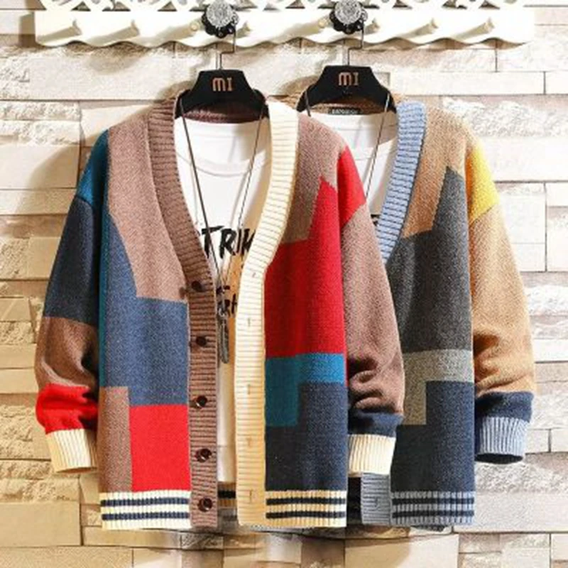 Gilet cardigan chaud multicolore pour homme • Mon gilet