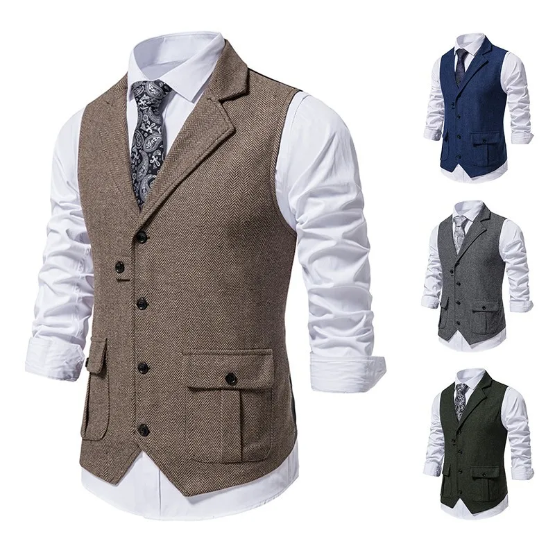 Gilet de costume avec poches pour homme