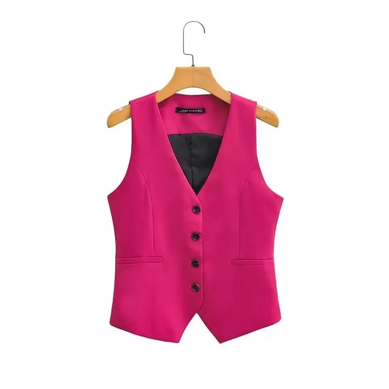 Gilet de costume rose pour femme • Mon gilet