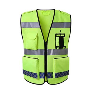 Gilet de sécurité jaune avec des bandes réfléchissantes grises