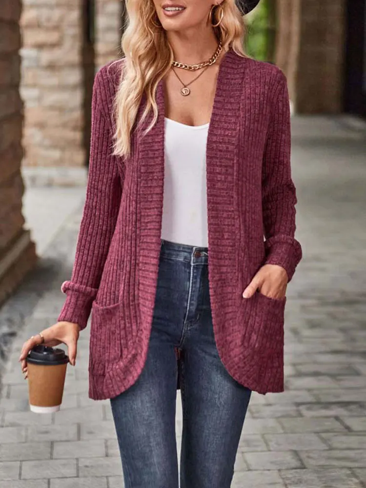 Gilet mi long Kimono pour Femme - Bordeaux, XL