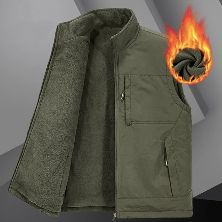 Gilet polaire réversible multi poches pour homme