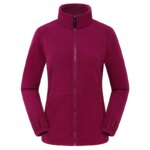 Gilet polaire zippé col montant bordeaux pour femme