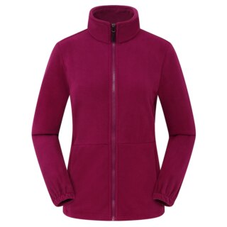 Gilet polaire zippé col montant bordeaux pour femme
