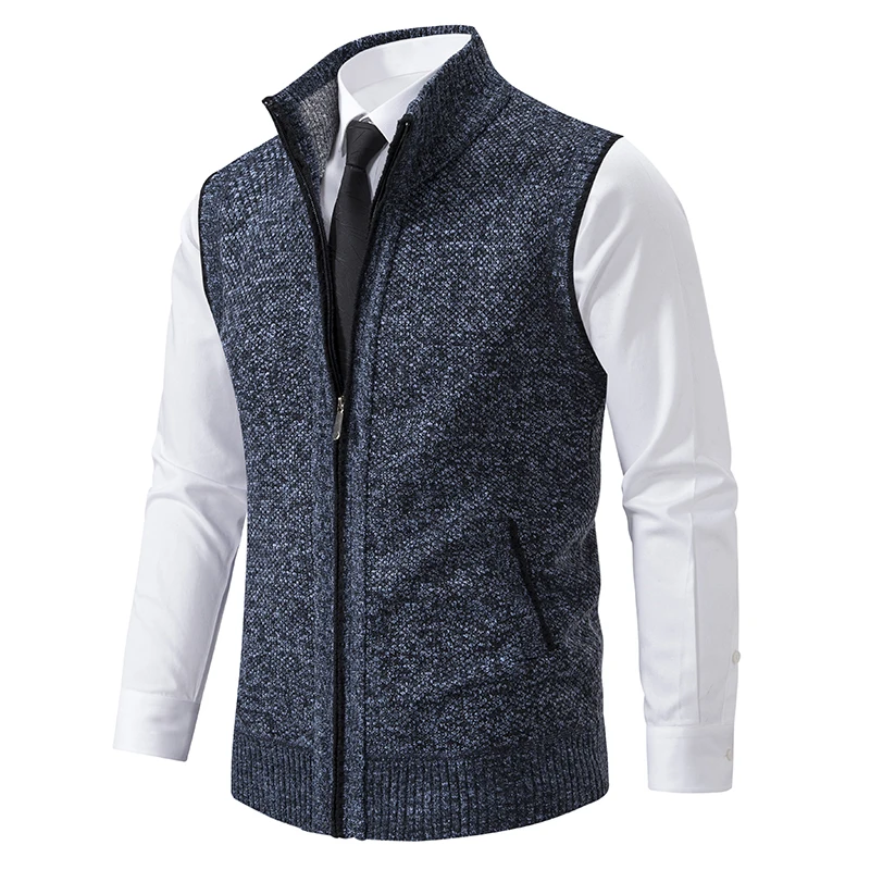 Gilet sans manche avec fermeture frontale pour homme - Bleu, XXL