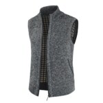 Gilet gris sans manche sur fond blanc.
