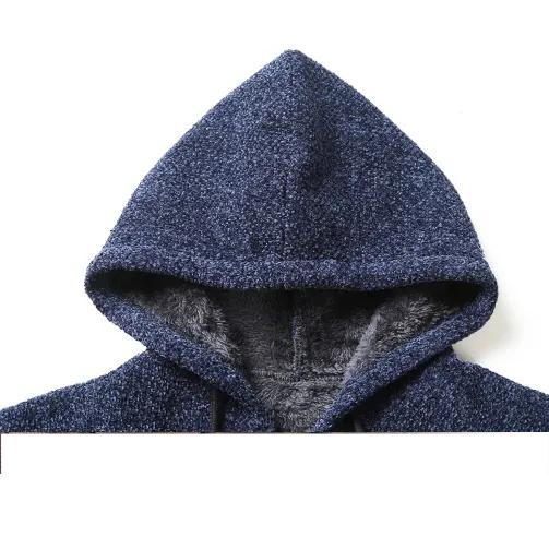 Gilet zippé à capuche tricot épais pour homme • Mon gilet