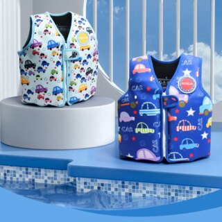 Gilet de piscine en néoprène pour bébé bleu ciel et bleu marine