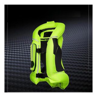 on voit sur un fond noir un gilet de protection Airbag unisexe pour moto