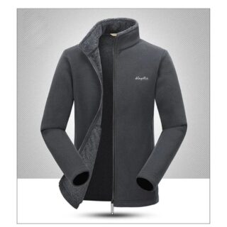 on voit sur un fond clair un gilet zippé chaud en polaire pour homme de couleur gris