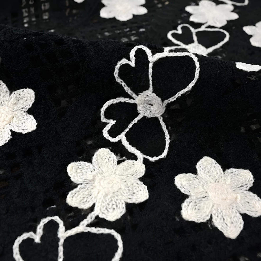 KBOPLEMQ Gilet Sans Manches Pour Femme - Cardigan - Broderie Florale - Rétro - Style Ethnique - Gilet En Tricot Vintage - Veste Florale Ethnique Brodée - Gilet Traditionnel Bohème - Hauts Hippie, O