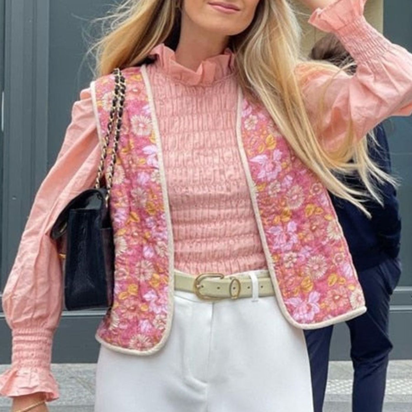 Gilet sans manches vintage à motifs fleuris • Mon gilet