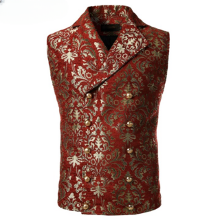 un gilet de costume sans manches style victorien sur un fond blanc