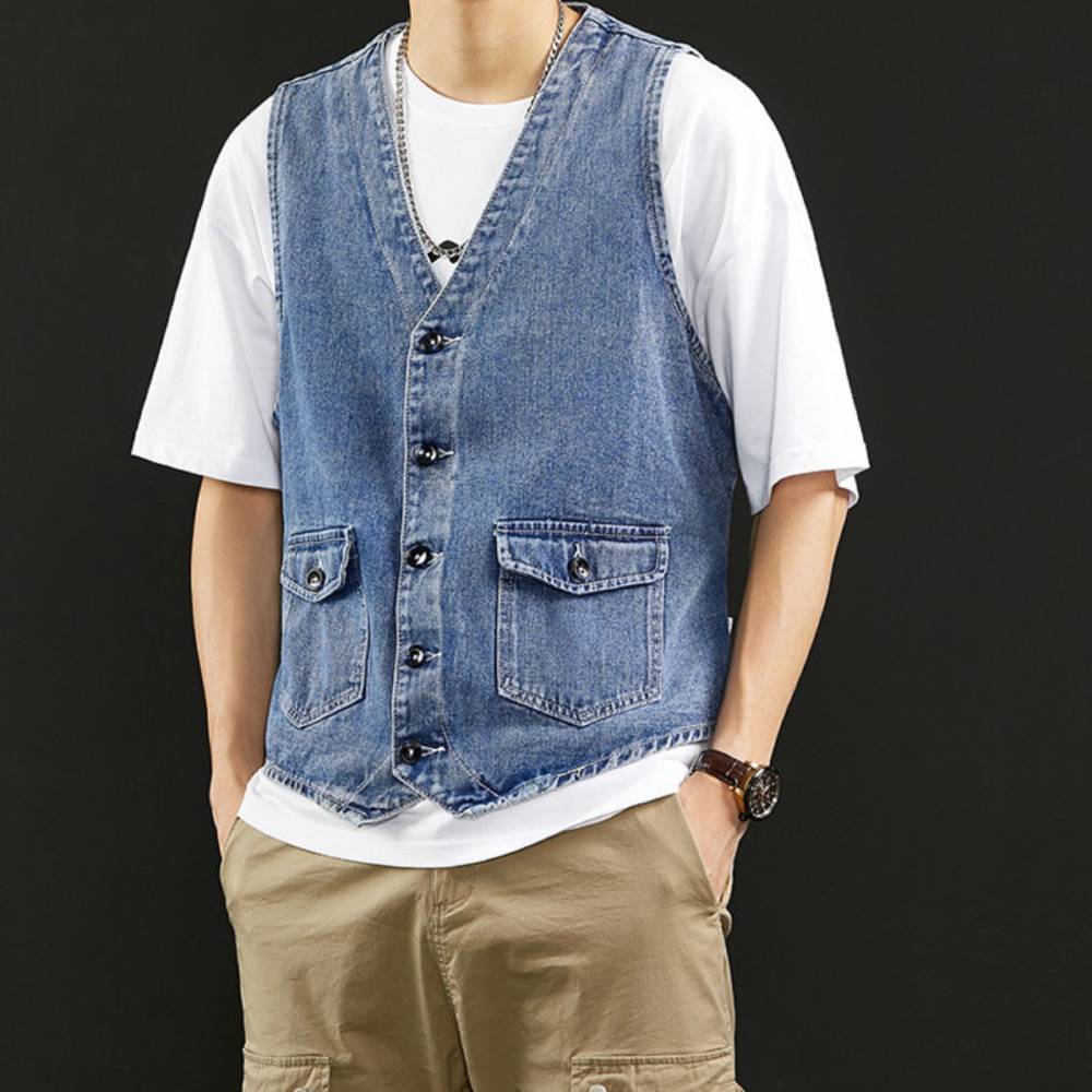 Gilet Sans Manche En Jean Gilet Sans Manche En Jean Et Col En V • Mon